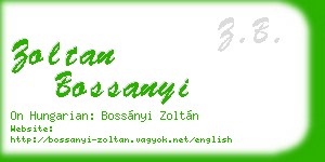 zoltan bossanyi business card