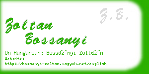 zoltan bossanyi business card